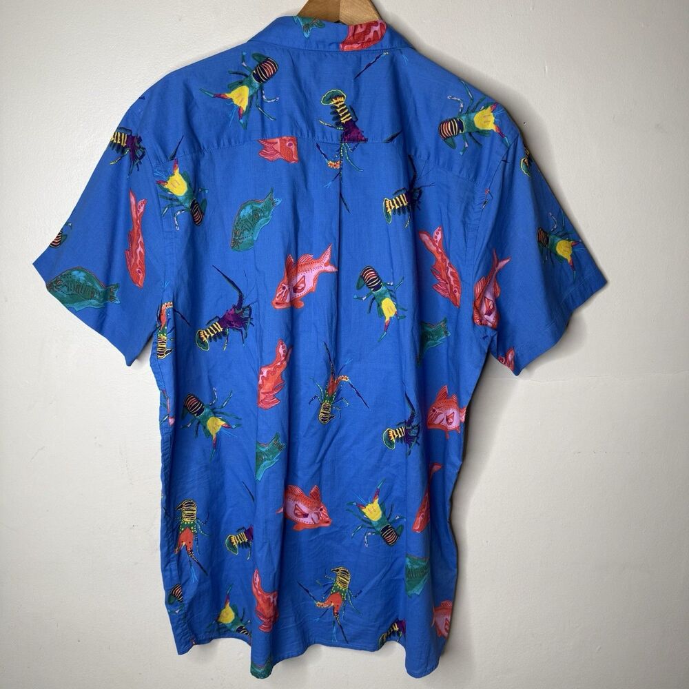 Patagonia Pataloha Shirt Mens XXL Lobster Fish Sea Harvest Blue Hawaiian Camp - Picture 7 of 10